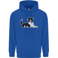 A Border Collie Dog Childrens Kids Hoodie Royal Blue