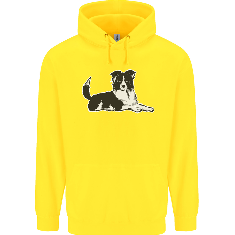 A Border Collie Dog Childrens Kids Hoodie Yellow