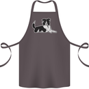 A Border Collie Dog Cotton Apron 100% Organic Dark Grey