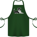 A Border Collie Dog Cotton Apron 100% Organic Forest Green