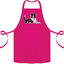 A Border Collie Dog Cotton Apron 100% Organic Pink