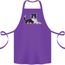 A Border Collie Dog Cotton Apron 100% Organic Purple