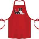 A Border Collie Dog Cotton Apron 100% Organic Red