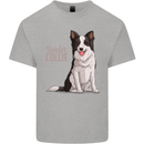 A Border Collie Dog Illustration Kids T-Shirt Childrens Sports Grey
