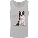A Border Collie Dog Illustration Mens Vest Tank Top Sports Grey