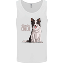A Border Collie Dog Illustration Mens Vest Tank Top White