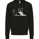 A Border Collie Dog Kids Sweatshirt Jumper Black