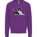 A Border Collie Dog Kids Sweatshirt Jumper Purple