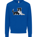 A Border Collie Dog Kids Sweatshirt Jumper Royal Blue