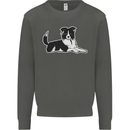 A Border Collie Dog Kids Sweatshirt Jumper Storm Grey