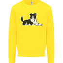 A Border Collie Dog Kids Sweatshirt Jumper Yellow