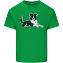 A Border Collie Dog Kids T-Shirt Childrens Irish Green