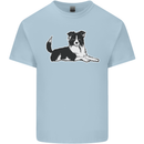 A Border Collie Dog Kids T-Shirt Childrens Light Blue
