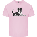 A Border Collie Dog Kids T-Shirt Childrens Light Pink