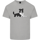 A Border Collie Dog Kids T-Shirt Childrens Sports Grey