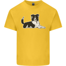A Border Collie Dog Kids T-Shirt Childrens Yellow