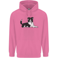 A Border Collie Dog Lying Down Childrens Kids Hoodie Azalea