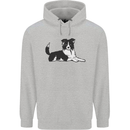 A Border Collie Dog Lying Down Childrens Kids Hoodie Sports Grey