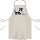 A Border Collie Dog Lying Down Cotton Apron 100% Organic Natural