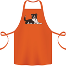 A Border Collie Dog Lying Down Cotton Apron 100% Organic Orange
