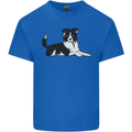 A Border Collie Dog Lying Down Kids T-Shirt Childrens Royal Blue