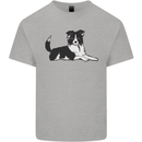 A Border Collie Dog Lying Down Kids T-Shirt Childrens Sports Grey