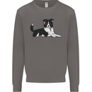 A Border Collie Dog Lying Down Mens Sweatshirt Jumper Charcoal