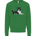 A Border Collie Dog Lying Down Mens Sweatshirt Jumper Irish Green