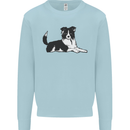 A Border Collie Dog Lying Down Mens Sweatshirt Jumper Light Blue