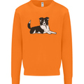 A Border Collie Dog Lying Down Mens Sweatshirt Jumper Orange
