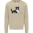 A Border Collie Dog Lying Down Mens Sweatshirt Jumper Sand