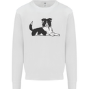 A Border Collie Dog Lying Down Mens Sweatshirt Jumper White