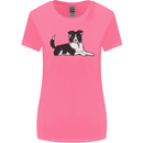 A Border Collie Dog Lying Down Womens Wider Cut T-Shirt Azalea