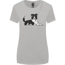 A Border Collie Dog Lying Down Womens Wider Cut T-Shirt Sports Grey