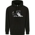 A Border Collie Dog Mens 80% Cotton Hoodie Black
