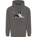 A Border Collie Dog Mens 80% Cotton Hoodie Charcoal