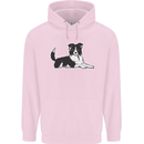 A Border Collie Dog Mens 80% Cotton Hoodie Light Pink