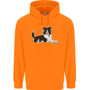 A Border Collie Dog Mens 80% Cotton Hoodie Orange