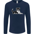 A Border Collie Dog Mens Long Sleeve T-Shirt Navy Blue