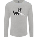 A Border Collie Dog Mens Long Sleeve T-Shirt Sports Grey