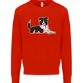 A Border Collie Dog Mens Sweatshirt Jumper Bright Red