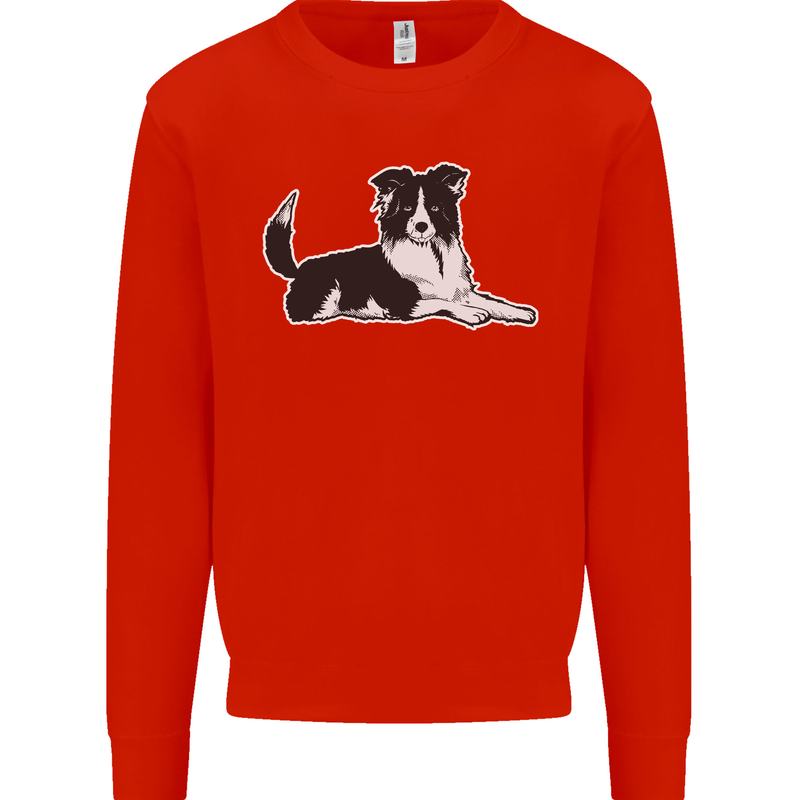 A Border Collie Dog Mens Sweatshirt Jumper Bright Red