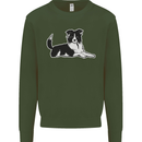 A Border Collie Dog Mens Sweatshirt Jumper Forest Green