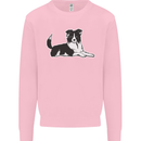 A Border Collie Dog Mens Sweatshirt Jumper Light Pink