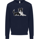 A Border Collie Dog Mens Sweatshirt Jumper Navy Blue