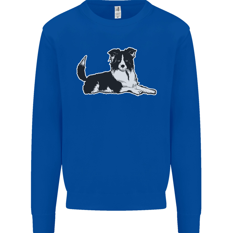 A Border Collie Dog Mens Sweatshirt Jumper Royal Blue