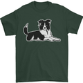 A Border Collie Dog Mens T-Shirt 100% Cotton Forest Green