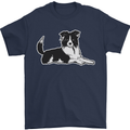 A Border Collie Dog Mens T-Shirt 100% Cotton Navy Blue