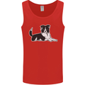 A Border Collie Dog Mens Vest Tank Top Red