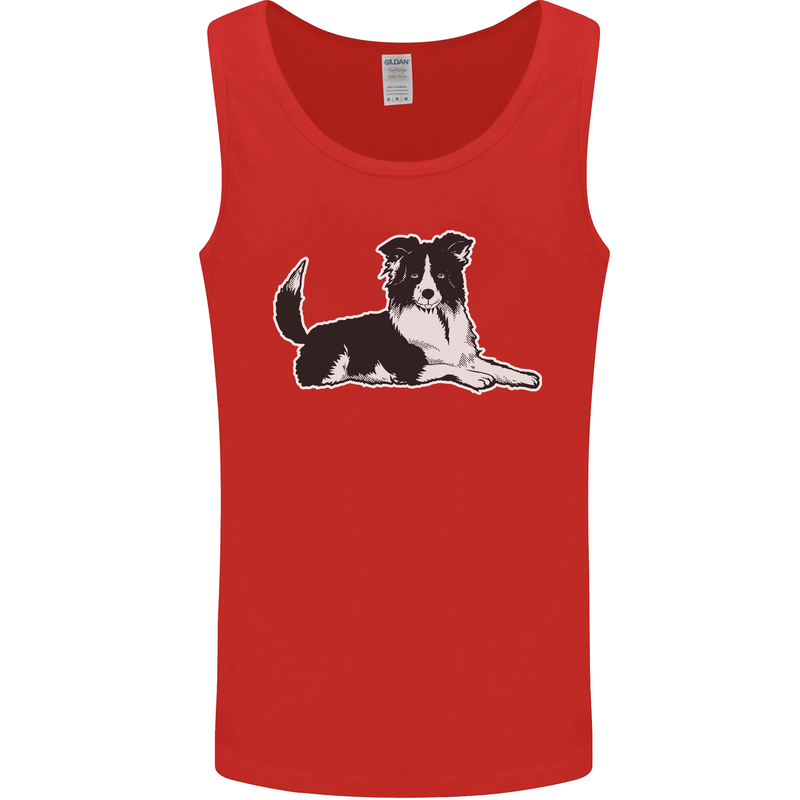 A Border Collie Dog Mens Vest Tank Top Red